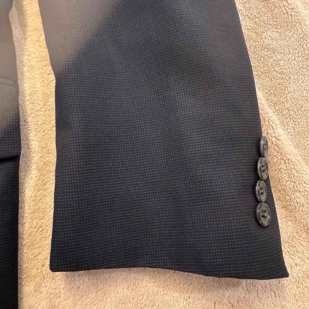 Jos A Bank Business Express Navy Blue 100% Wool 2-Buttn Blazer Sport Coat Sz 40S